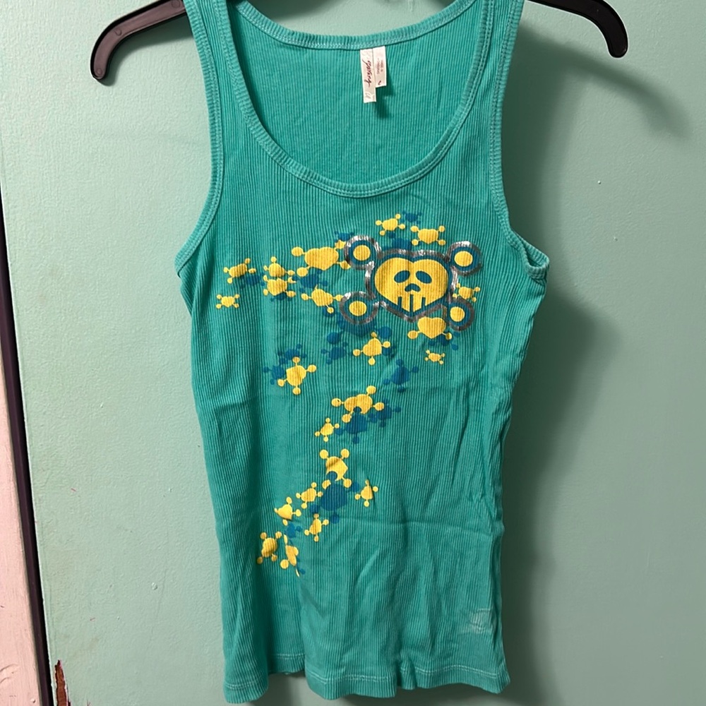 Cute Blue Skull and Bones Tank Top